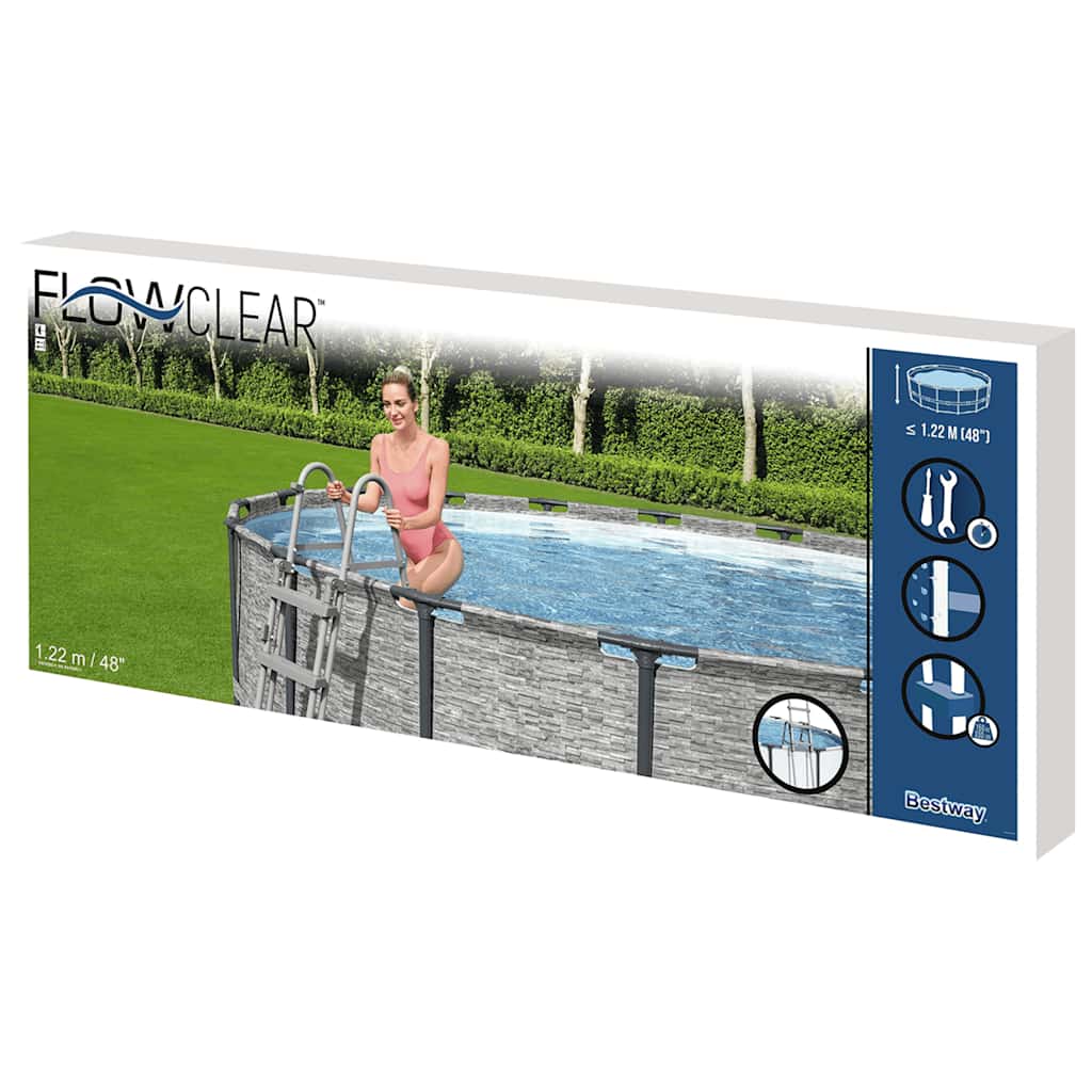 Zwembadladder Flowclear met 4 treden 122 cm is nu te koop bij PeponiXL, paradijselijk wonen!