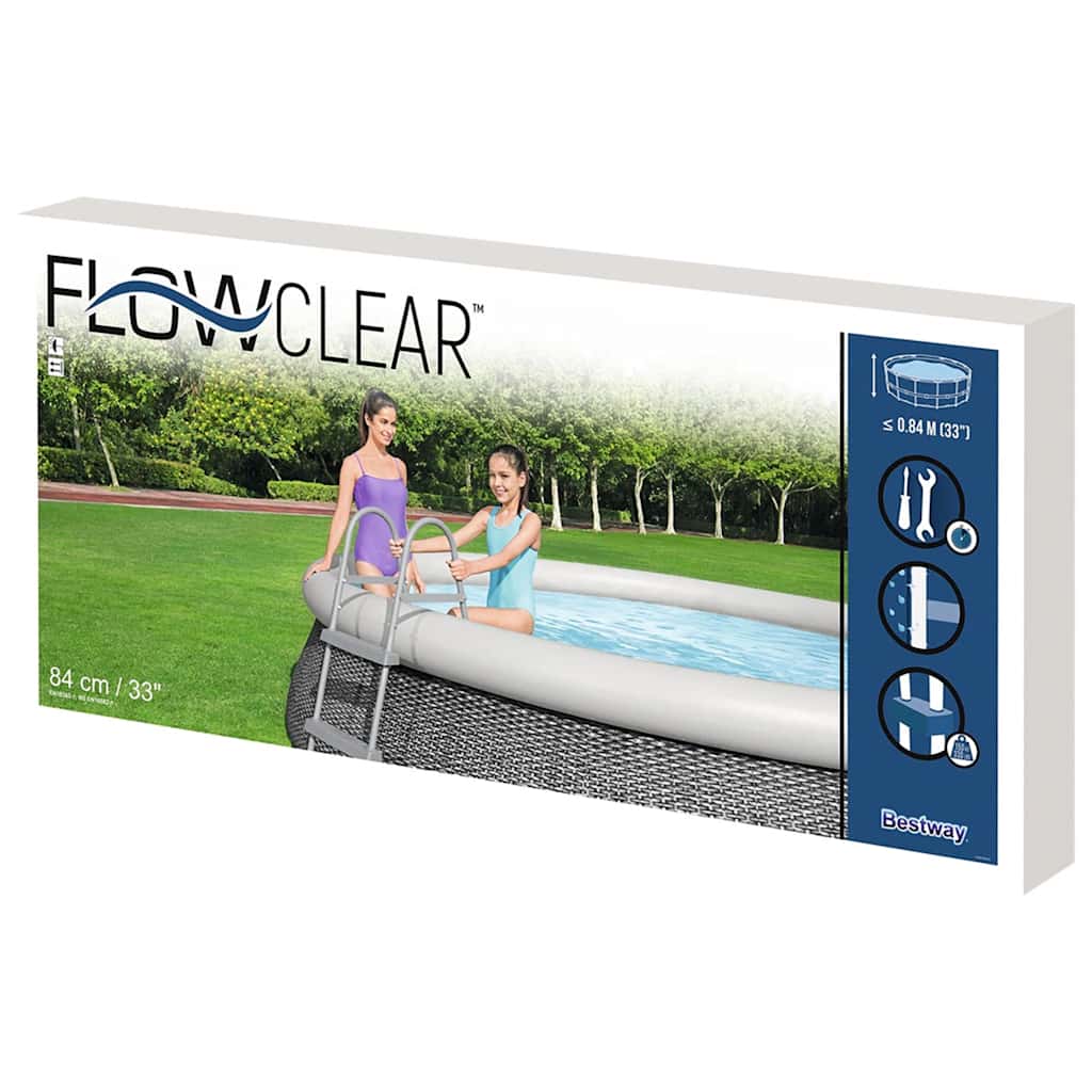 Zwembadladder 2 treden Flowclear 84 cm is nu te koop bij PeponiXL, paradijselijk wonen!