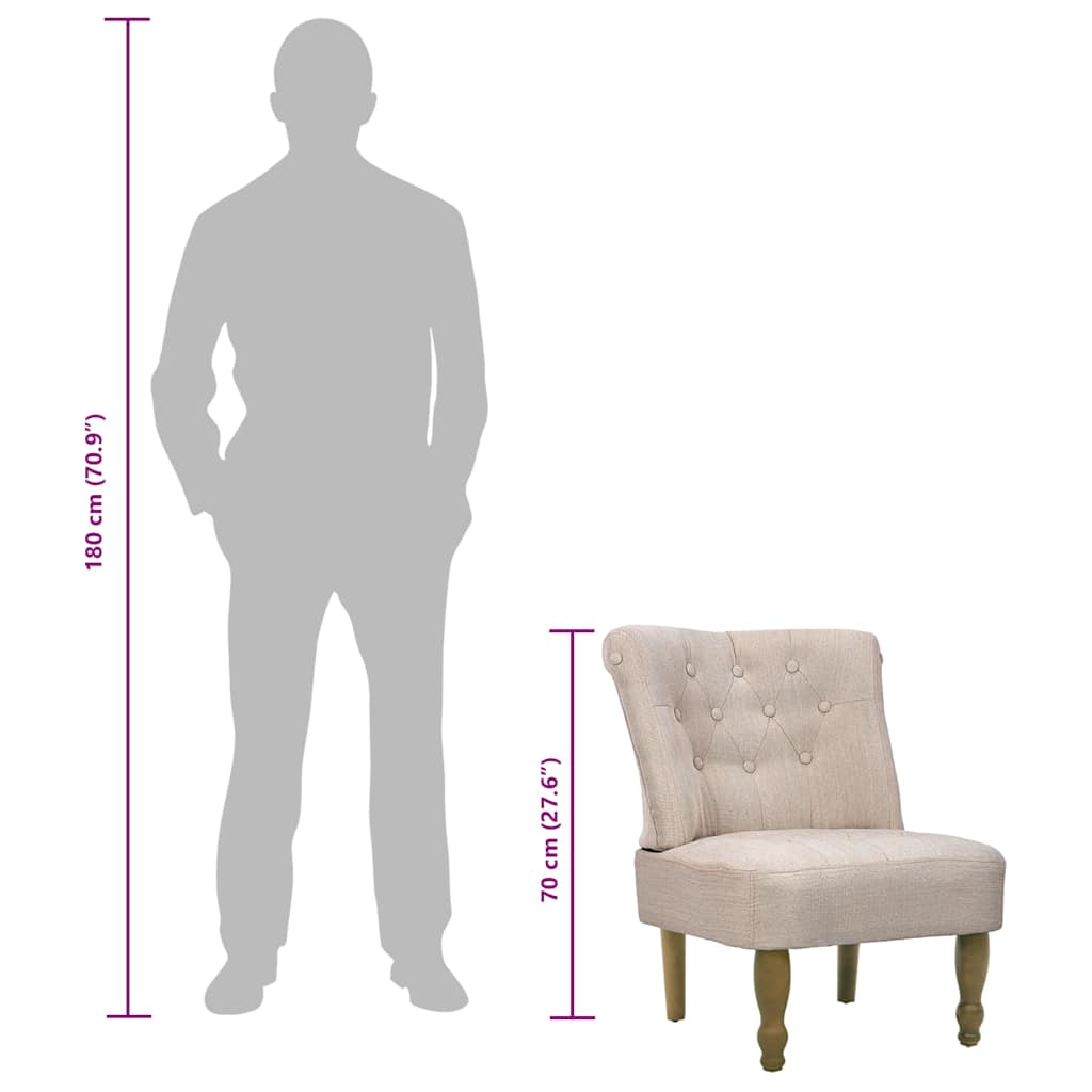 Franse stoelen 2 st stof crème is nu te koop bij PeponiXL, paradijselijk wonen!