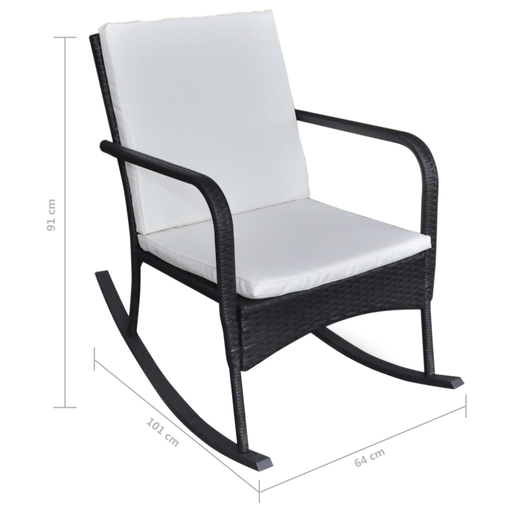 Tuinschommelstoel poly rattan zwart is nu te koop bij PeponiXL, paradijselijk wonen!