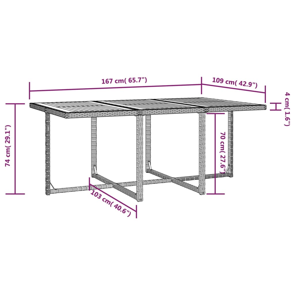 11-delige Tuinset poly rattan en acaciahout zwart is nu te koop bij PeponiXL, paradijselijk wonen!