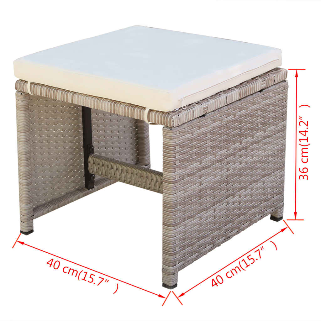 5-delige Tuinset met kussens poly rattan beige is nu te koop bij PeponiXL, paradijselijk wonen!