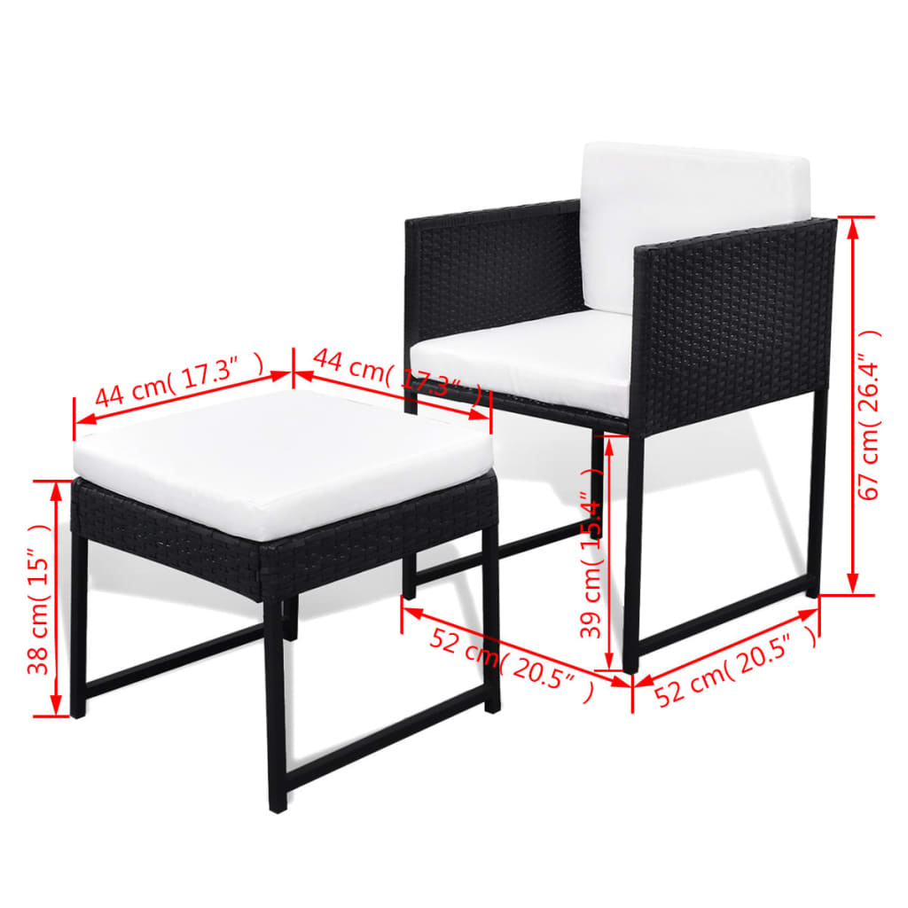 13-delige Tuinset met kussens poly rattan zwart is nu te koop bij PeponiXL, paradijselijk wonen!
