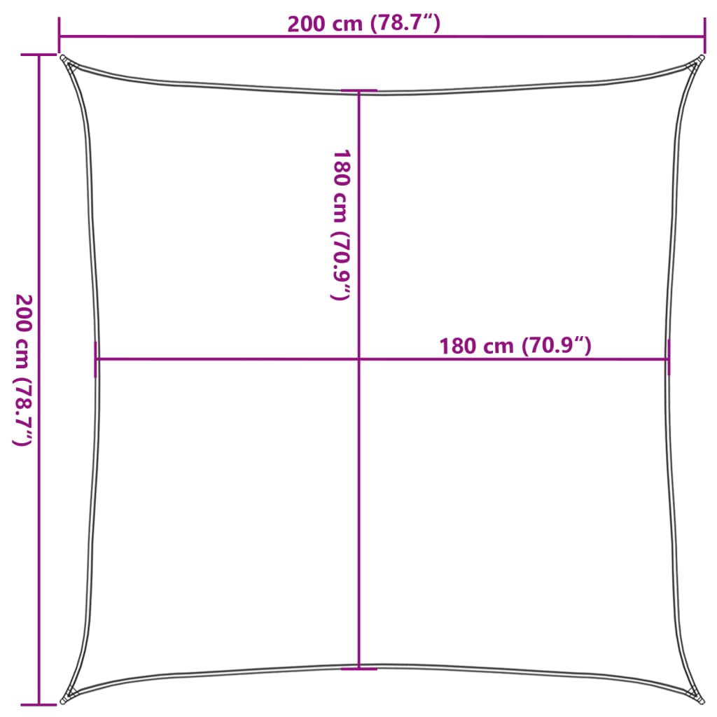 Zonnescherm HDPE vierkant 2x2 m antraciet is nu te koop bij PeponiXL, paradijselijk wonen!