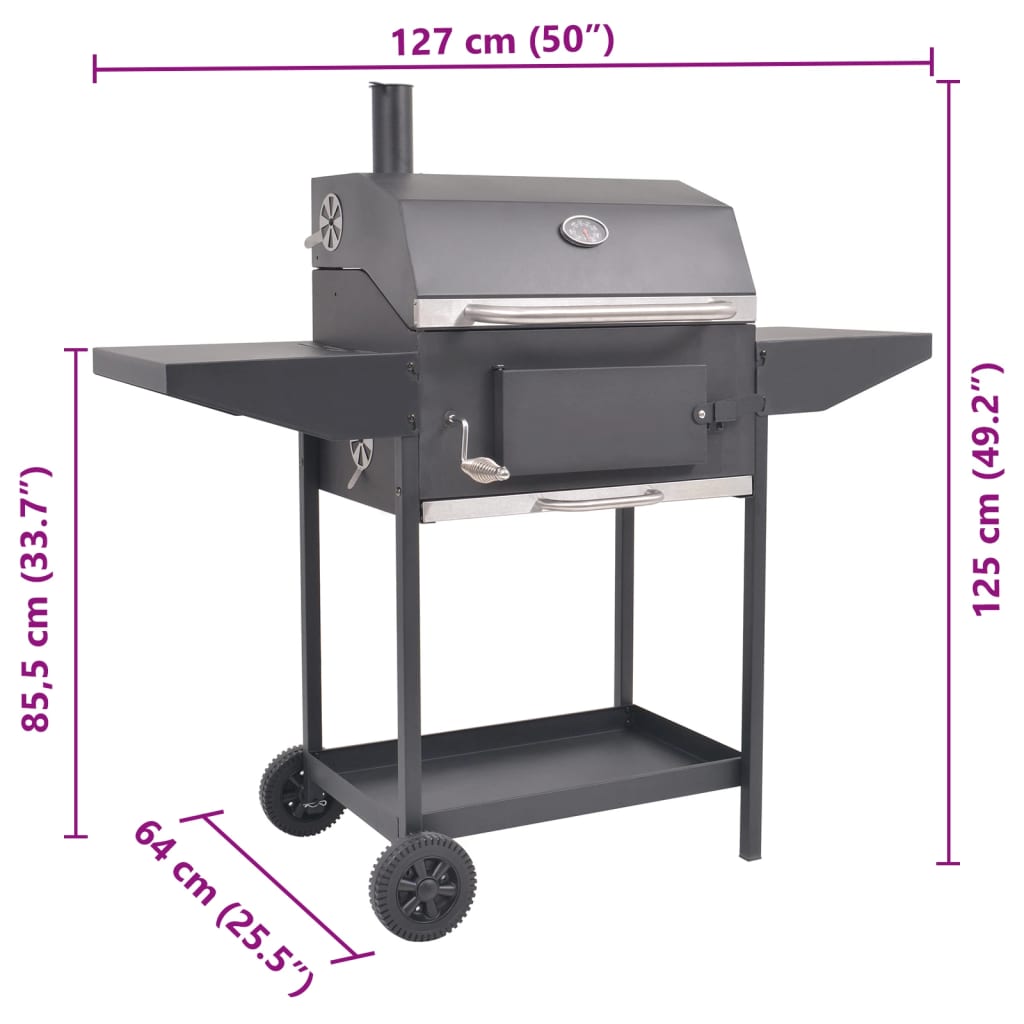 Houtskoolbarbecue met onderplank zwart is nu te koop bij PeponiXL, paradijselijk wonen!