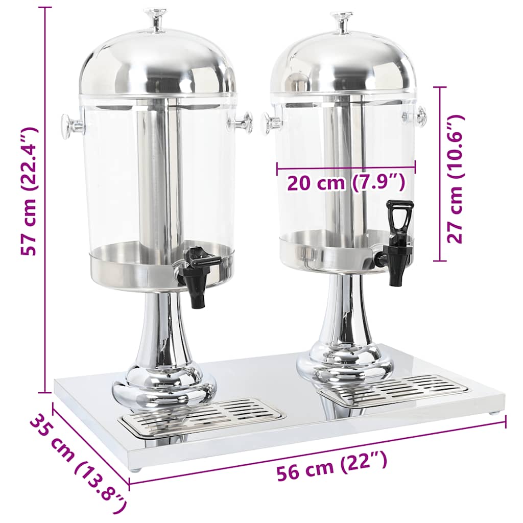 Dubbele sapdispenser roestvrij staal 2x8 L is nu te koop bij PeponiXL, paradijselijk wonen!