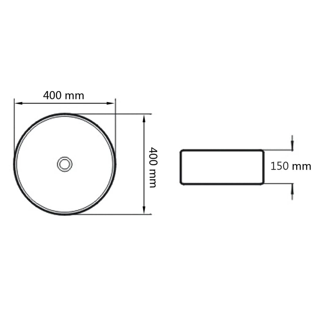 Wastafel rond 40x15 cm keramiek wit is nu te koop bij PeponiXL, paradijselijk wonen!