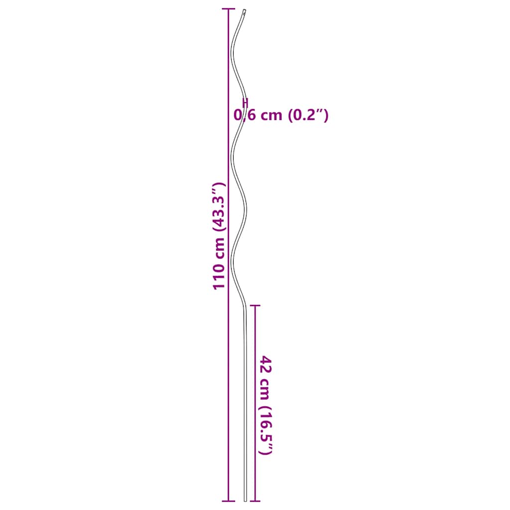 Plantenstok spiraal 110 cm gegalvaniseerd staal 50 st is nu te koop bij PeponiXL, paradijselijk wonen!