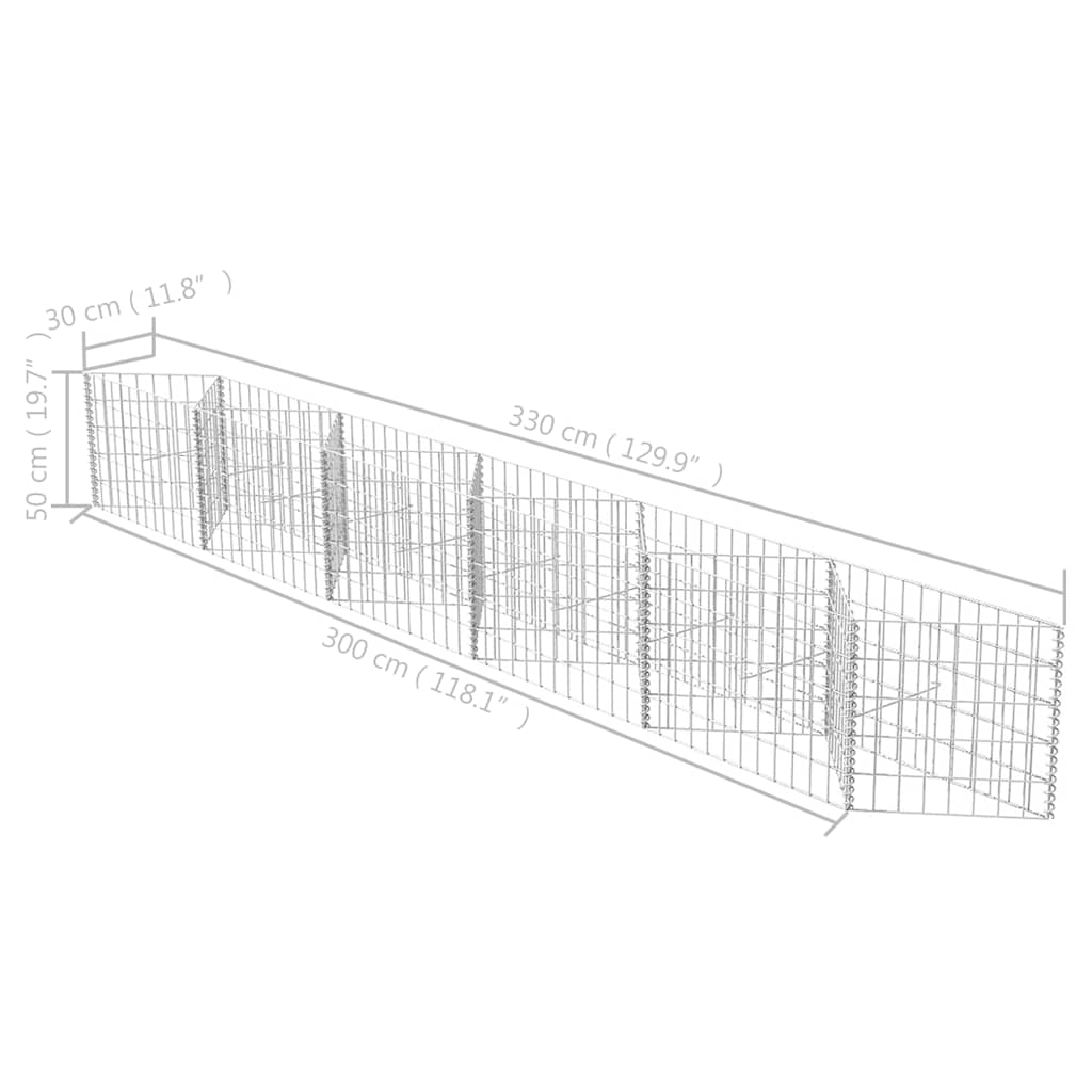 Gabion mand 300x30x50 cm gegalvaniseerd staal is nu te koop bij PeponiXL, paradijselijk wonen!