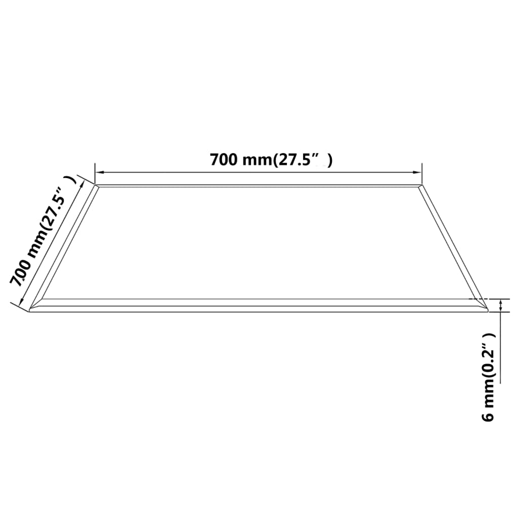 Tafelblad van gehard glas 700x700 mm vierkant is nu te koop bij PeponiXL, paradijselijk wonen!