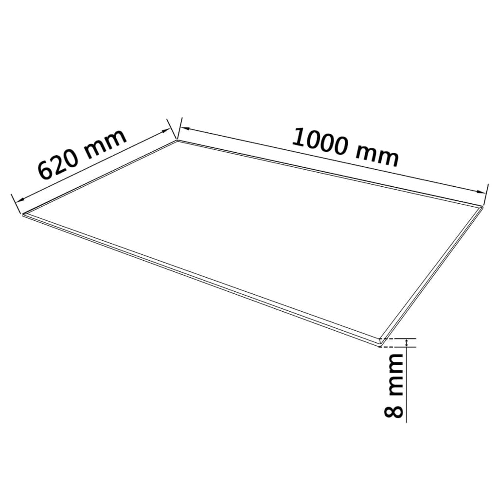Tafelblad van gehard glas 1000x620 mm rechthoekig is nu te koop bij PeponiXL, paradijselijk wonen!