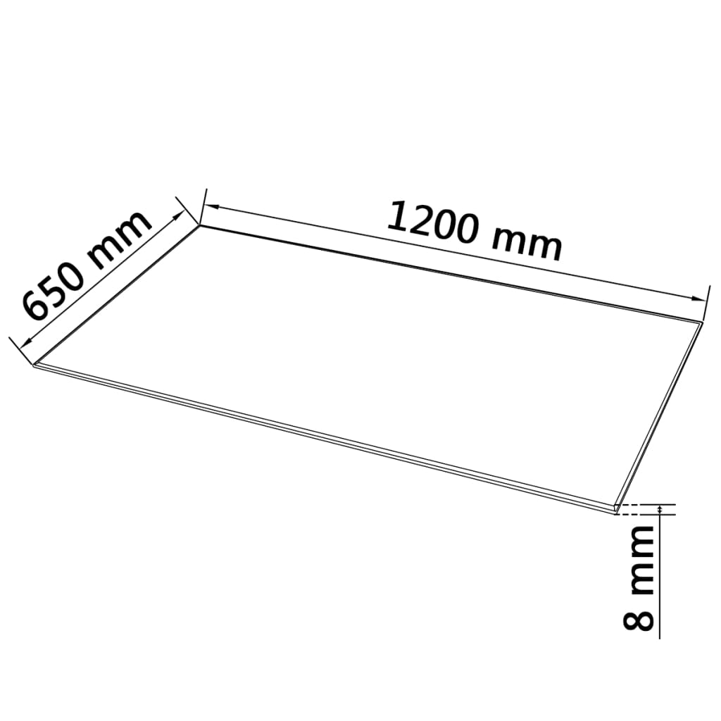 Tafelblad van gehard glas 1200x650 mm rechthoekig is nu te koop bij PeponiXL, paradijselijk wonen!