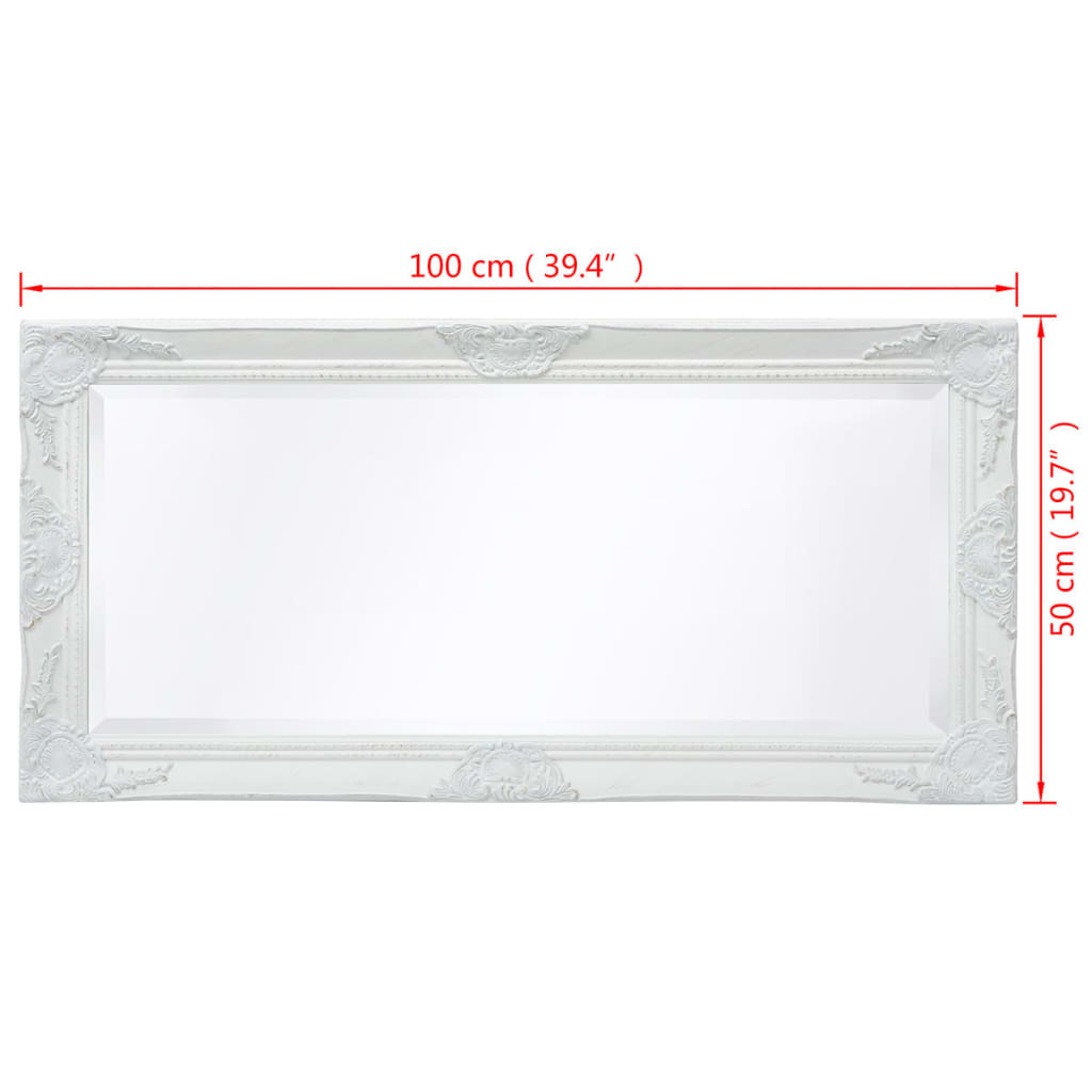 Wandspiegel Barok 100 x 50 cm wit is nu te koop bij PeponiXL, paradijselijk wonen!