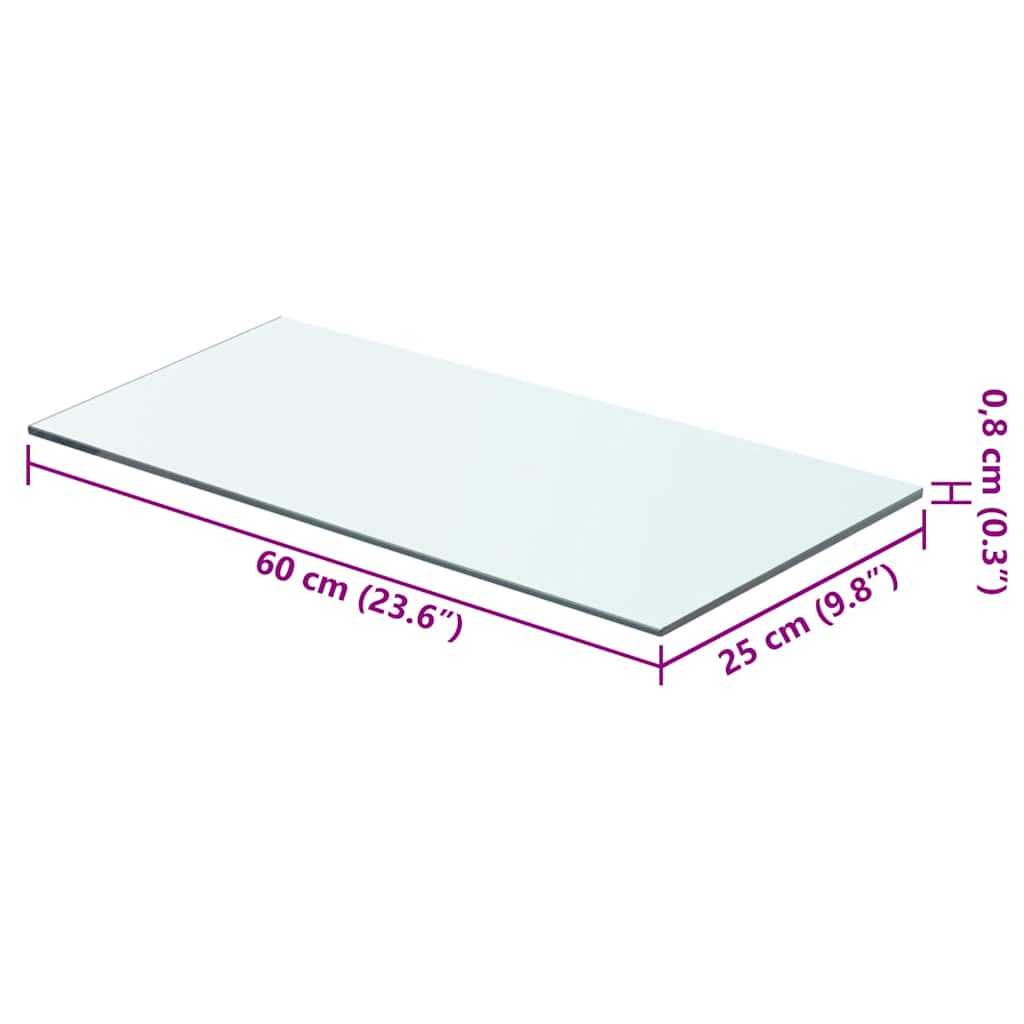 Wandschap transparant 60x25 cm glas is nu te koop bij PeponiXL, paradijselijk wonen!