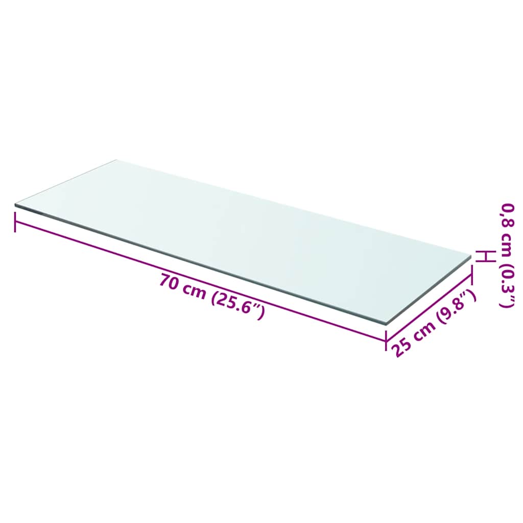 Wandschap transparant 70x25 cm glas is nu te koop bij PeponiXL, paradijselijk wonen!