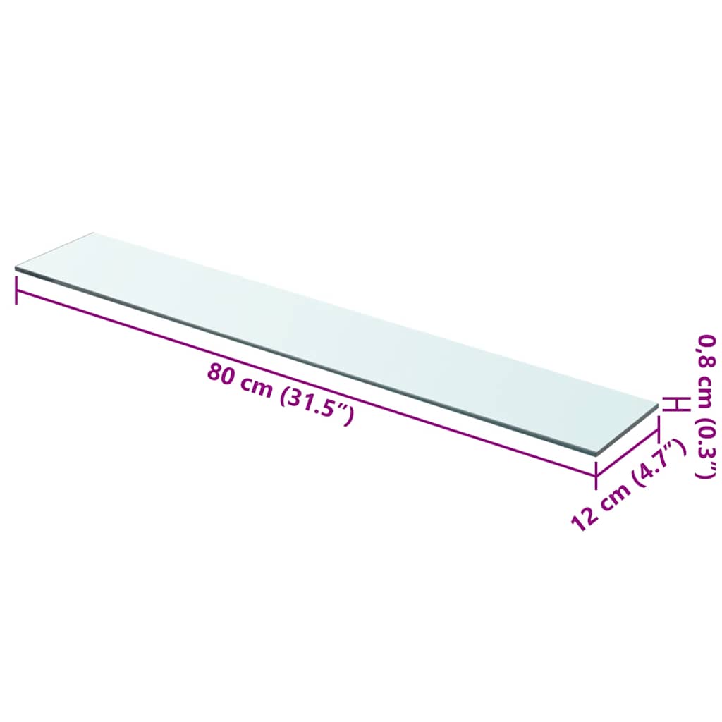 Wandschap transparant 80x12 cm glas is nu te koop bij PeponiXL, paradijselijk wonen!
