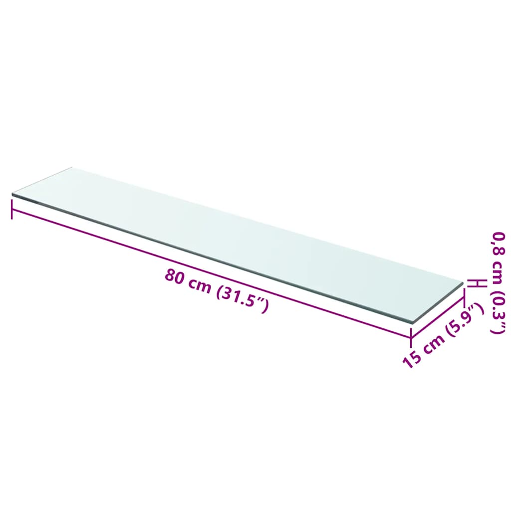 Wandschap transparant 80x15 cm glas is nu te koop bij PeponiXL, paradijselijk wonen!