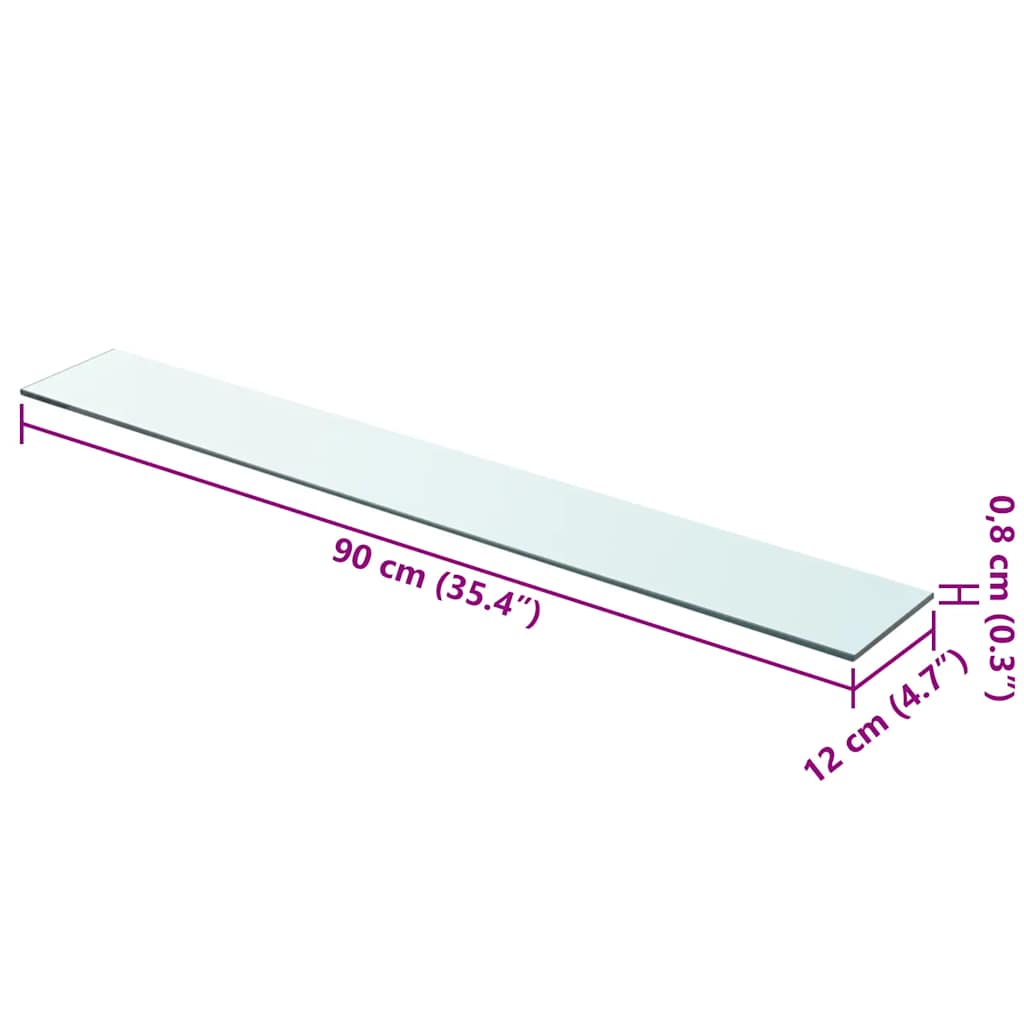 Wandschap transparant 90x12 cm glas is nu te koop bij PeponiXL, paradijselijk wonen!