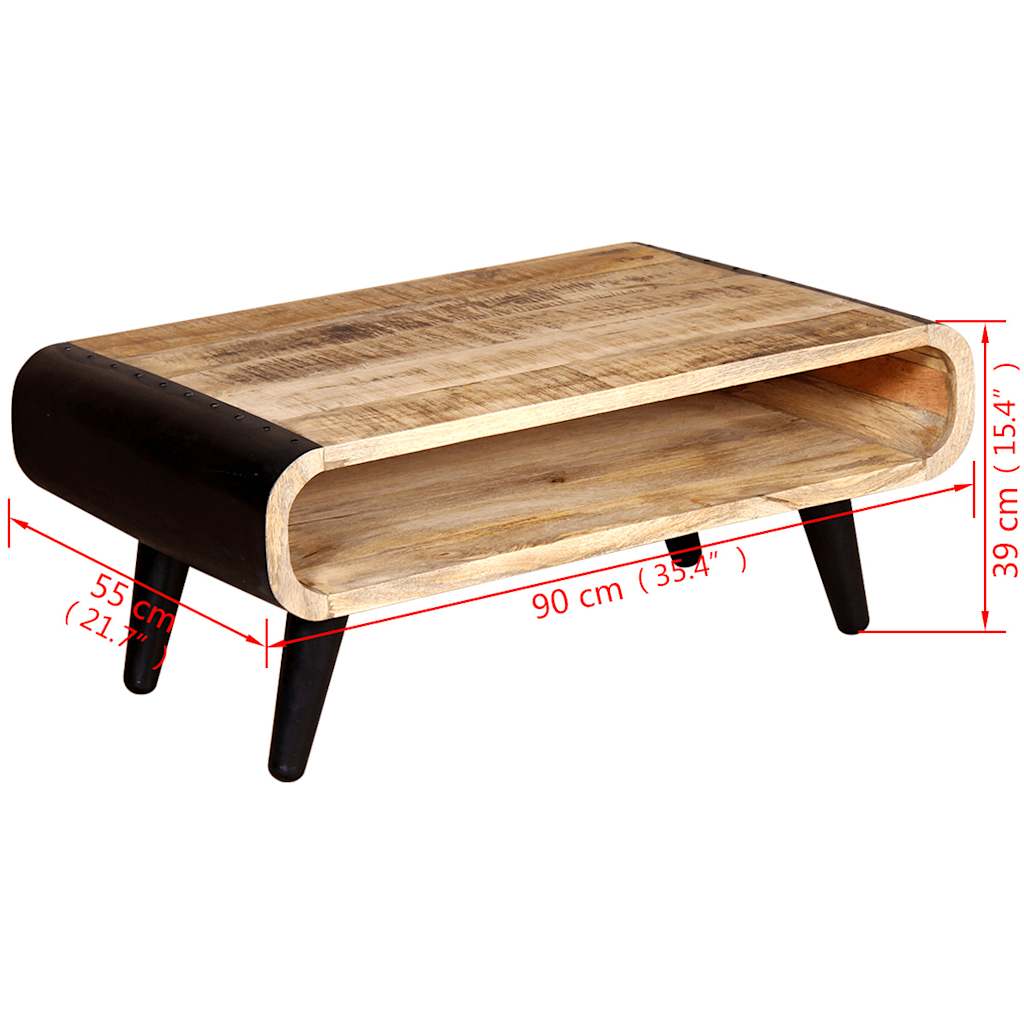Salontafel 90x55x39 cm ruw mangohout is nu te koop bij PeponiXL, paradijselijk wonen!