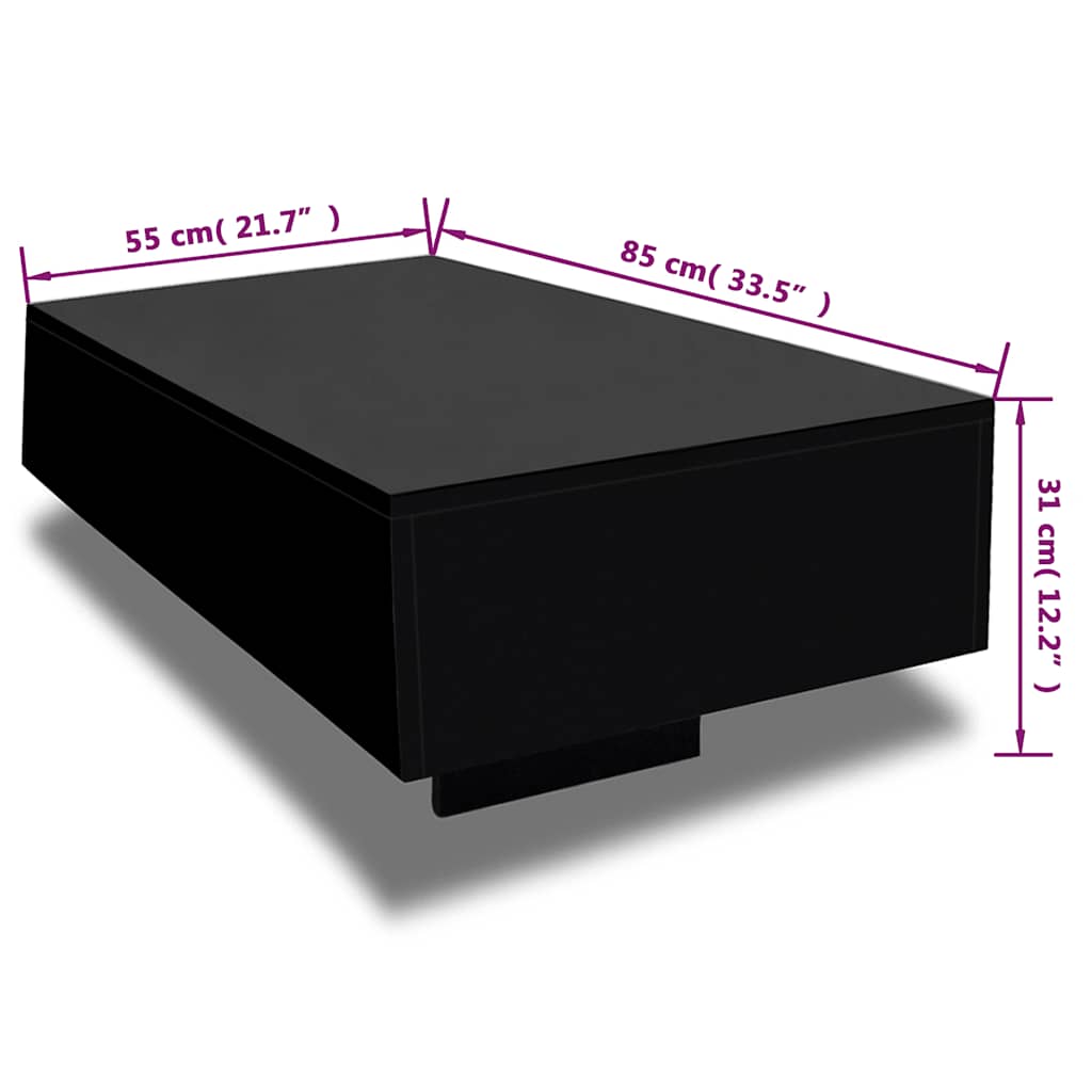 Salontafel hoogglans zwart is nu te koop bij PeponiXL, paradijselijk wonen!