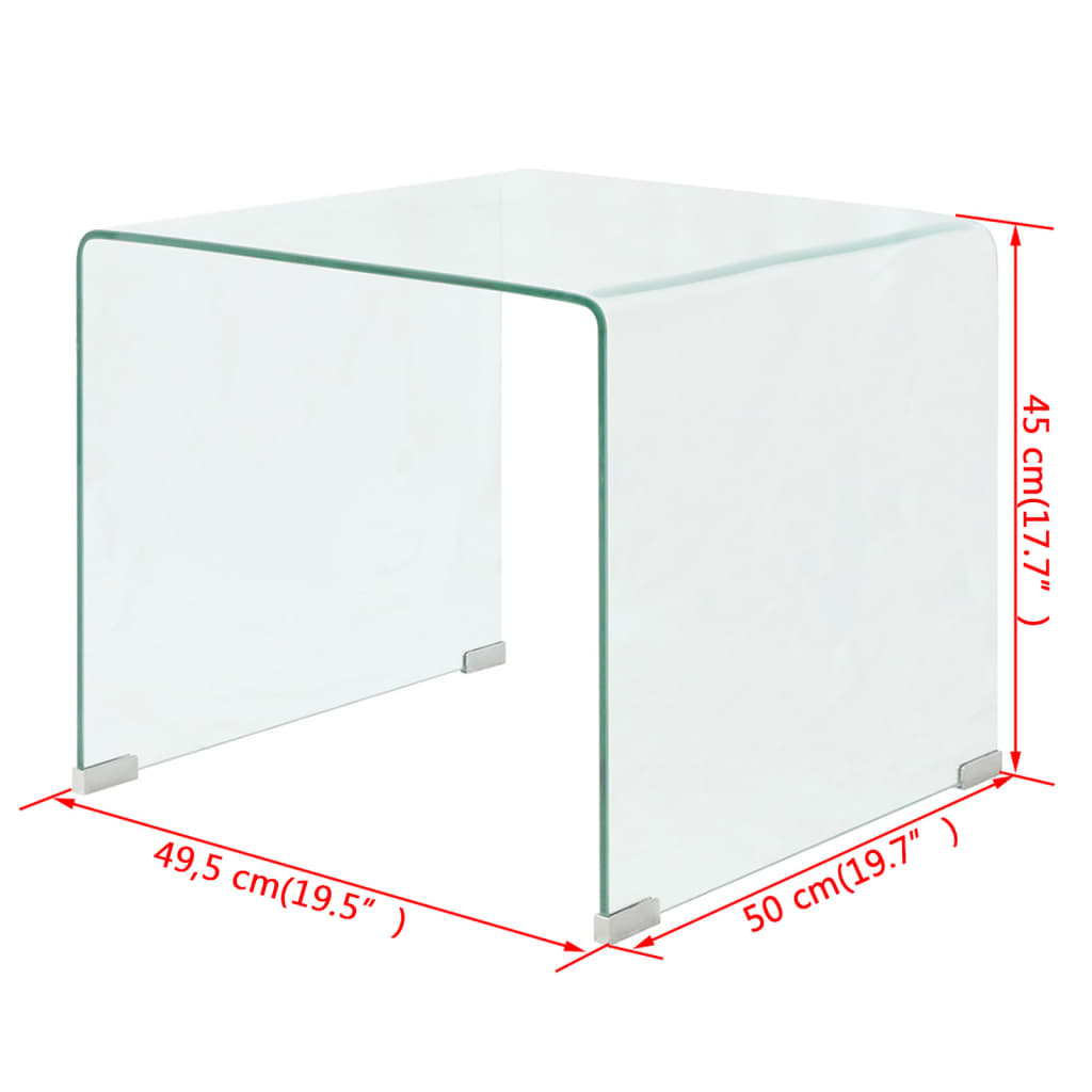Salontafel transparant 49,5x50x45 cm gehard glas is nu te koop bij PeponiXL, paradijselijk wonen!
