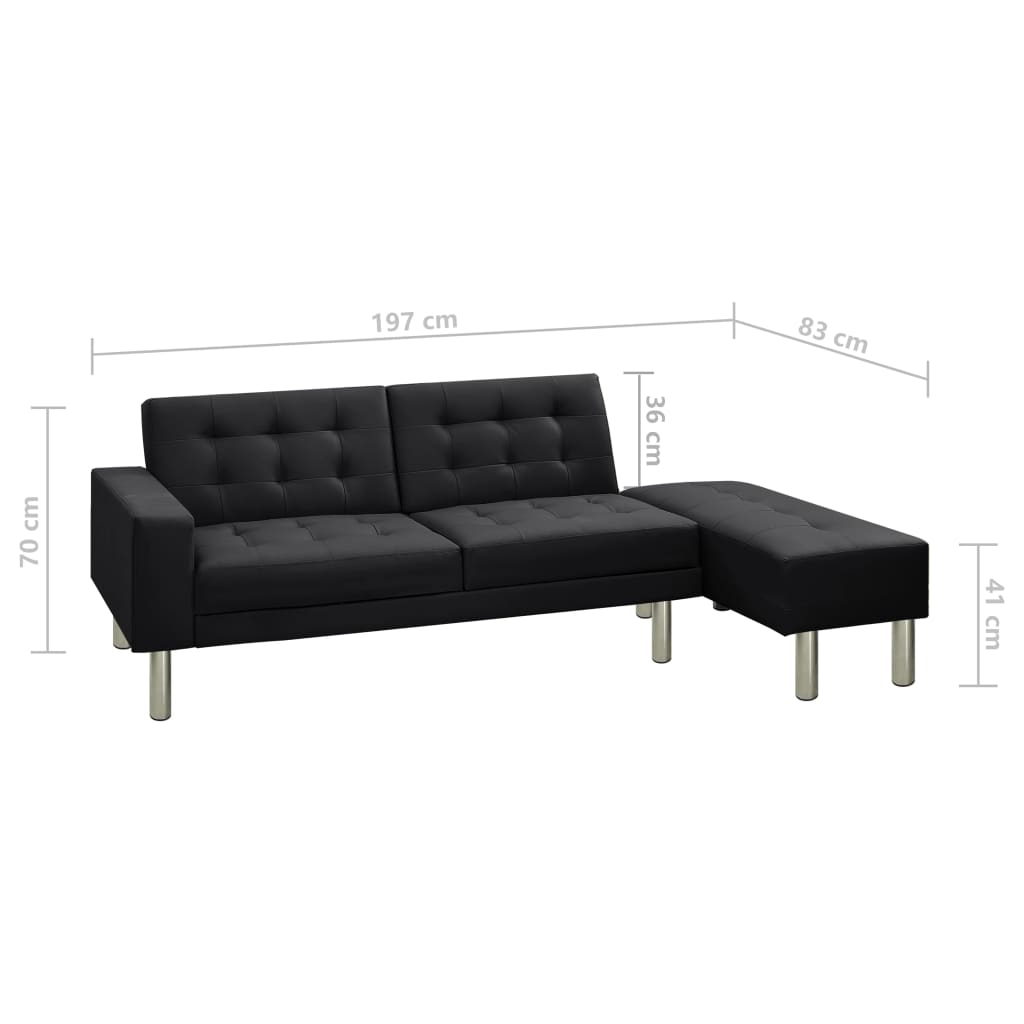 Slaapbank kunstleer zwart is nu te koop bij PeponiXL, paradijselijk wonen!
