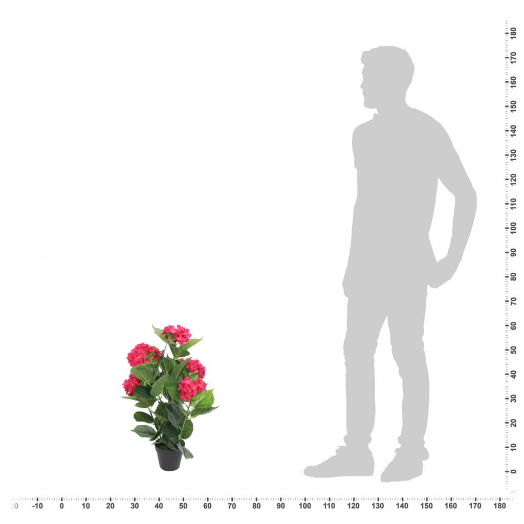 Kunst hortensia plant met pot 60 cm rood is nu te koop bij PeponiXL, paradijselijk wonen!
