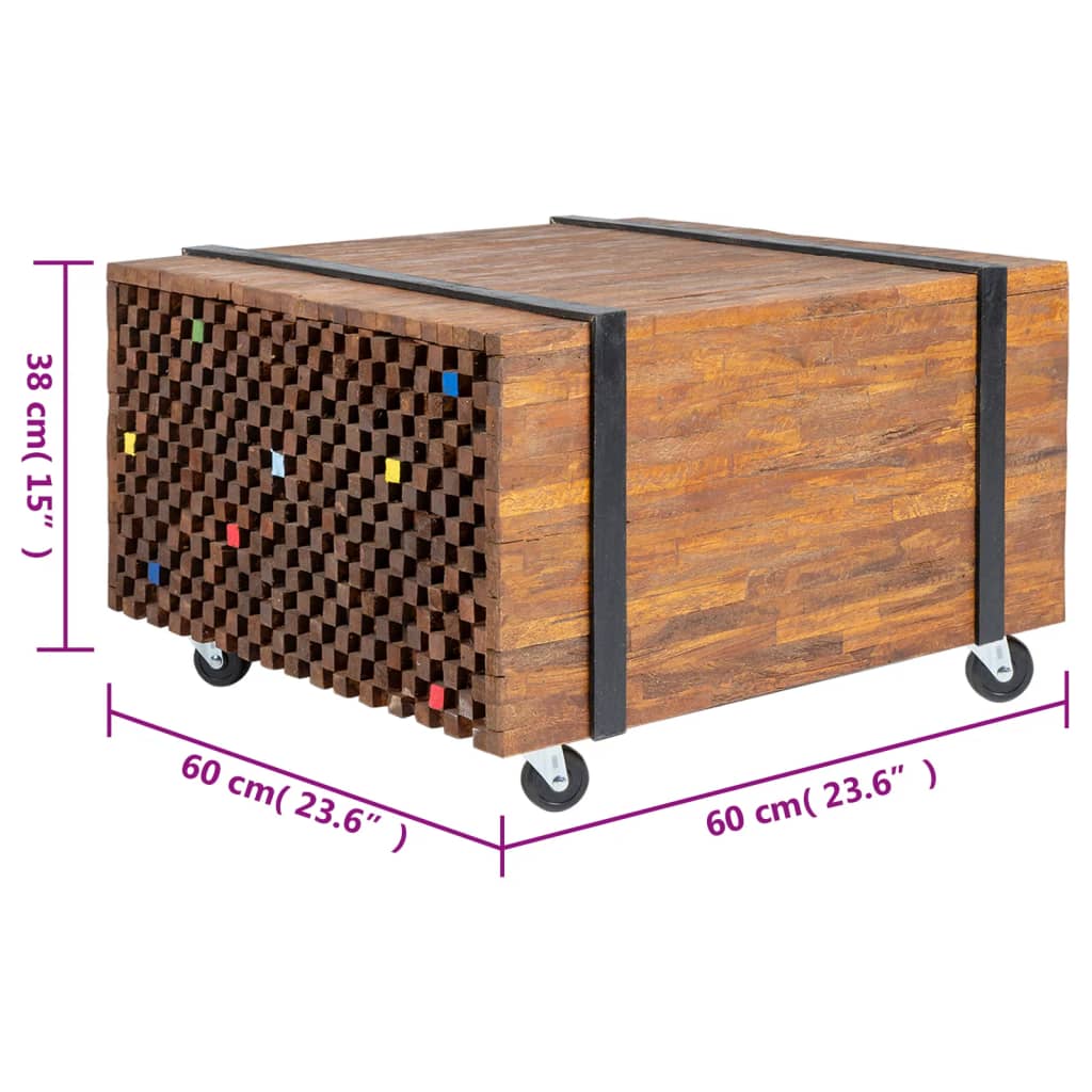 Bijzettafel teakhout 60x60x38 cm is nu te koop bij PeponiXL, paradijselijk wonen!