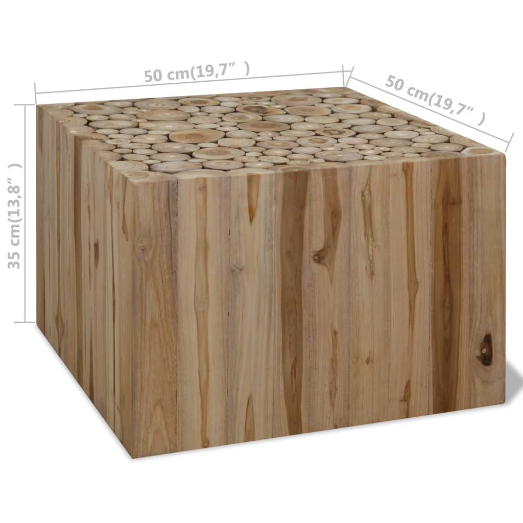 Salontafel 50x50x35 cm echt teakhout is nu te koop bij PeponiXL, paradijselijk wonen!