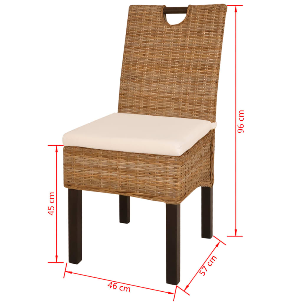 Eetkamerstoel 4 st kubu rattan mangohout is nu te koop bij PeponiXL, paradijselijk wonen!