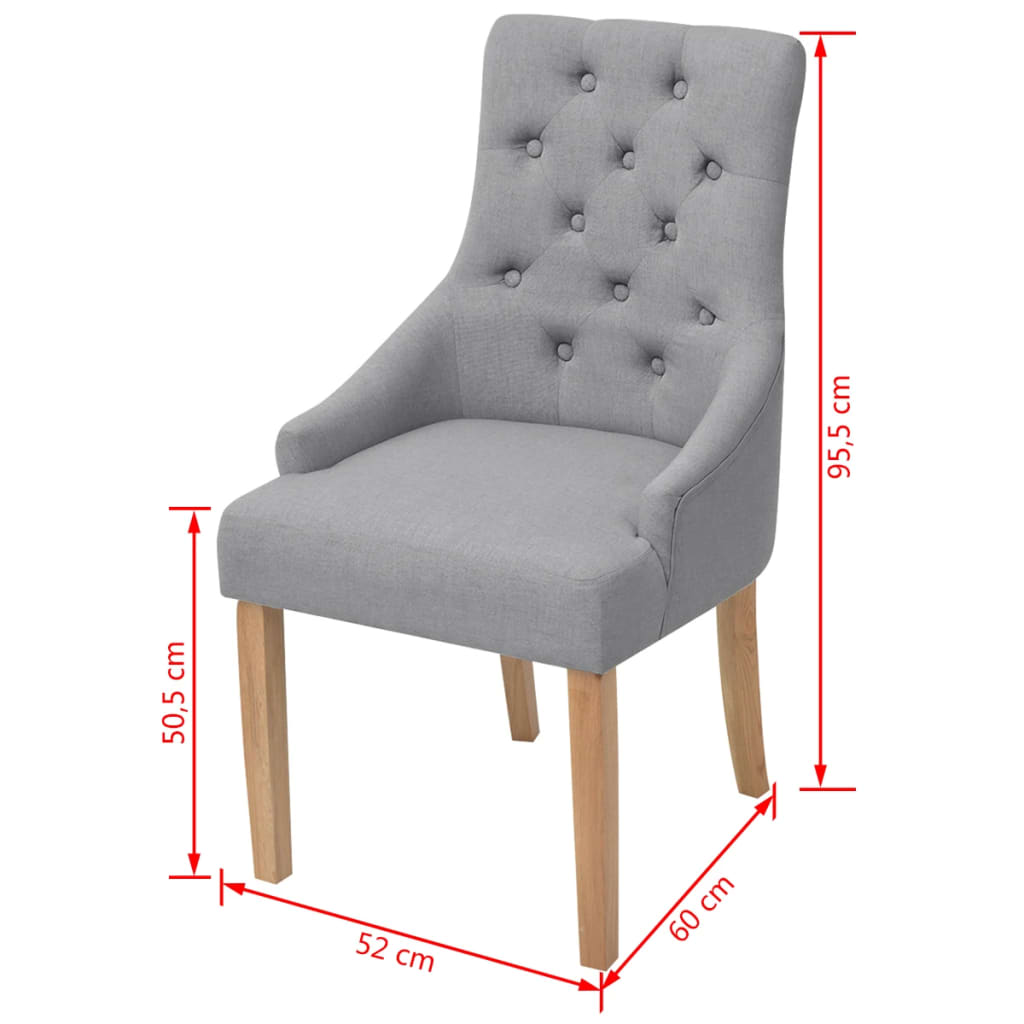 Eetkamerstoelen 4 st stof lichtgrijs is nu te koop bij PeponiXL, paradijselijk wonen!