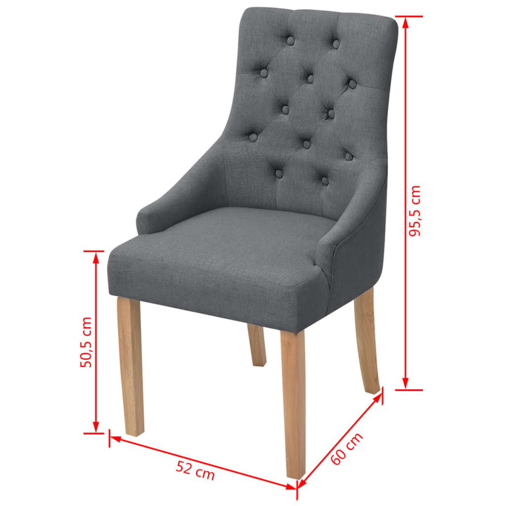 Eetkamerstoelen 6 st stof donkergrijs is nu te koop bij PeponiXL, paradijselijk wonen!