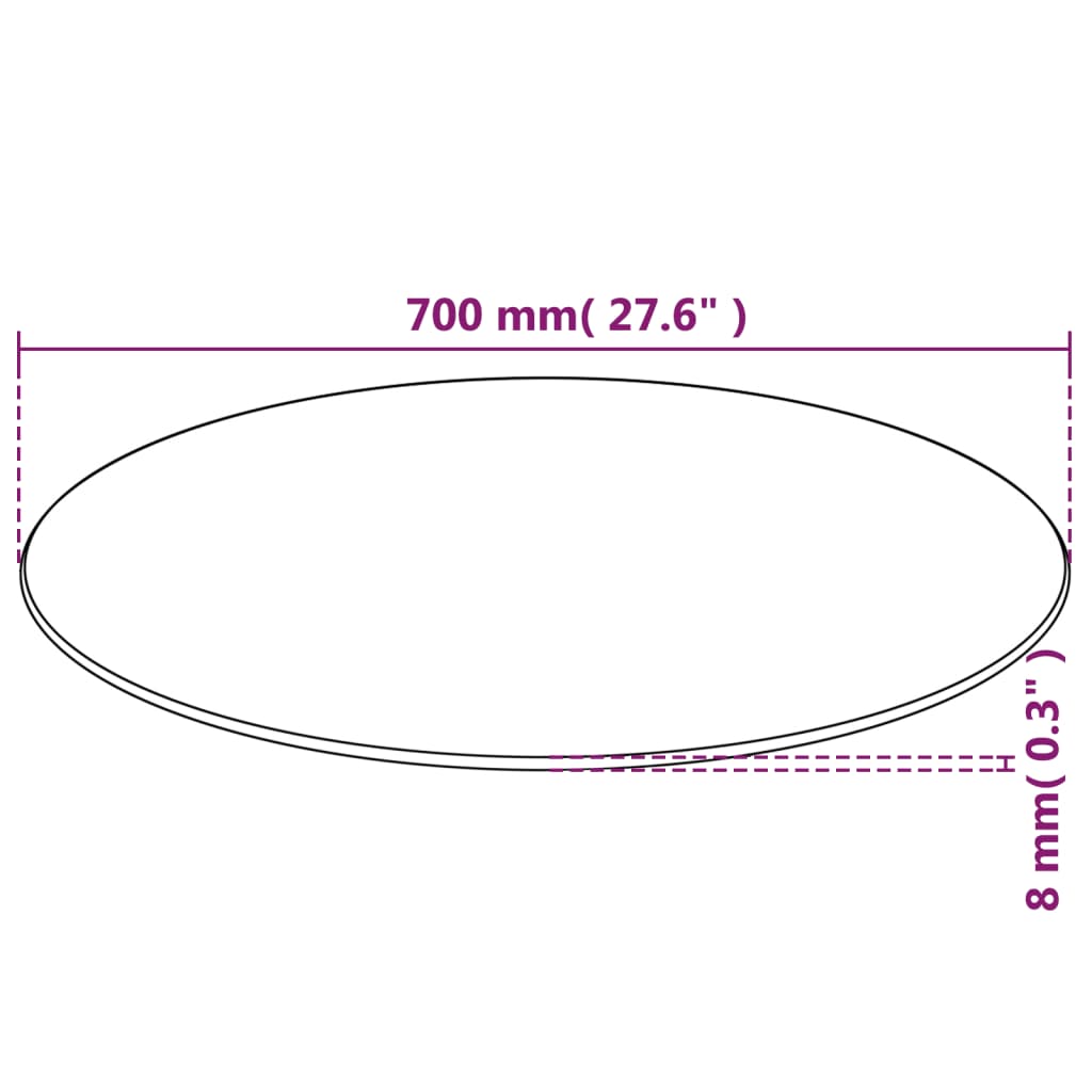 Tafelblad van gehard glas 700 mm rond is nu te koop bij PeponiXL, paradijselijk wonen!