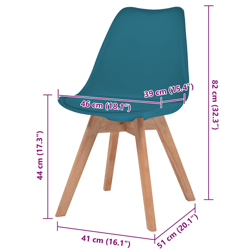 Eetkamerstoelen 4 st kunststof turquoise is nu te koop bij PeponiXL, paradijselijk wonen!