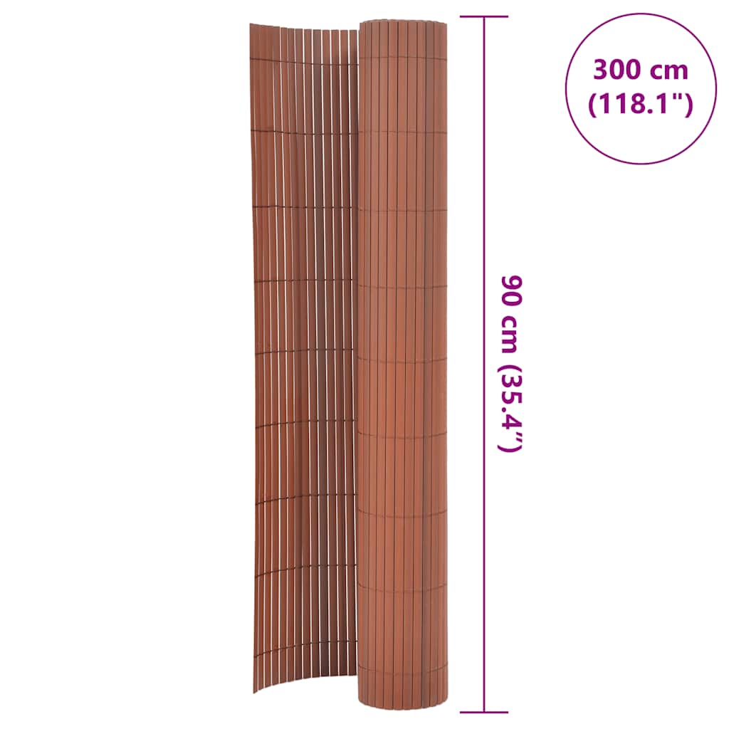 Tuinafscheiding dubbelzijdig 90x300 cm PVC bruin is nu te koop bij PeponiXL, paradijselijk wonen!