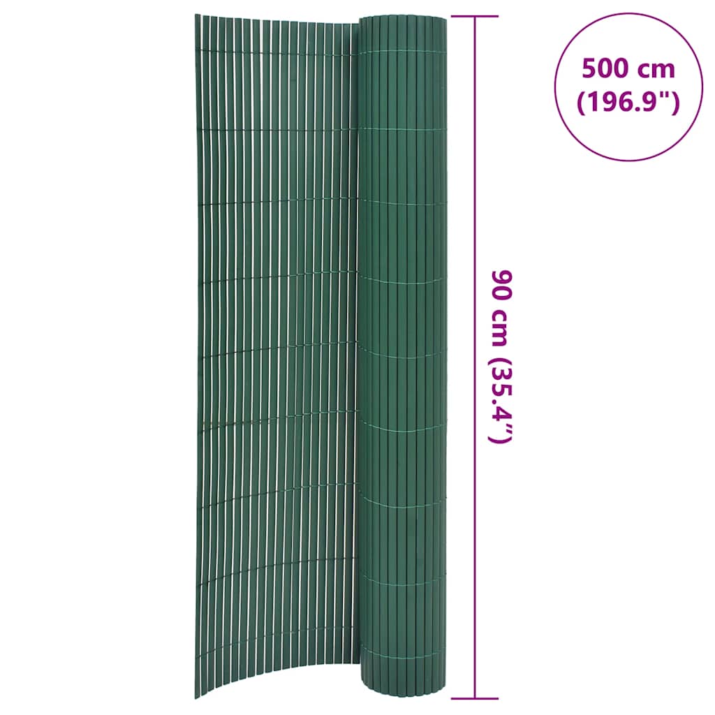 Tuinafscheiding dubbelzijdig 90x500 cm PVC groen is nu te koop bij PeponiXL, paradijselijk wonen!