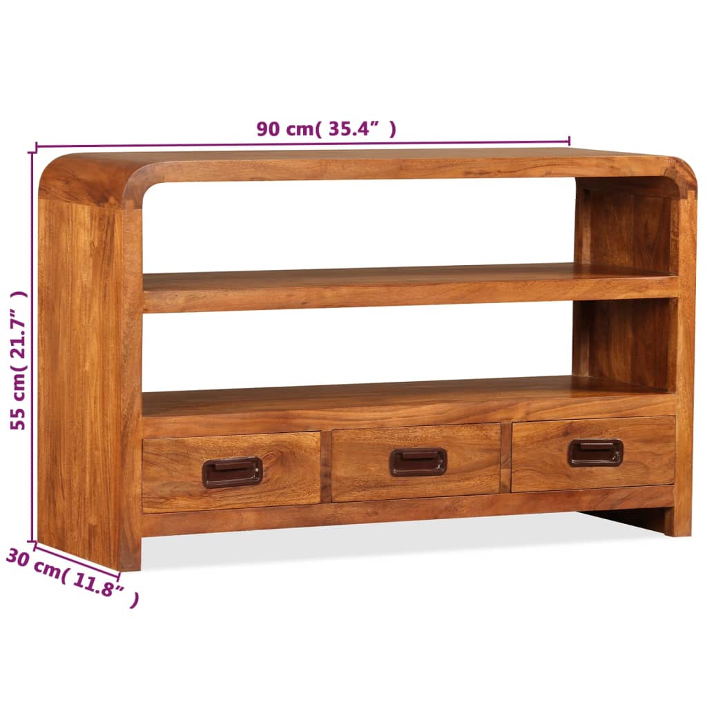 Tv-meubel 90x30x55 cm massief acaciahout is nu te koop bij PeponiXL, paradijselijk wonen!