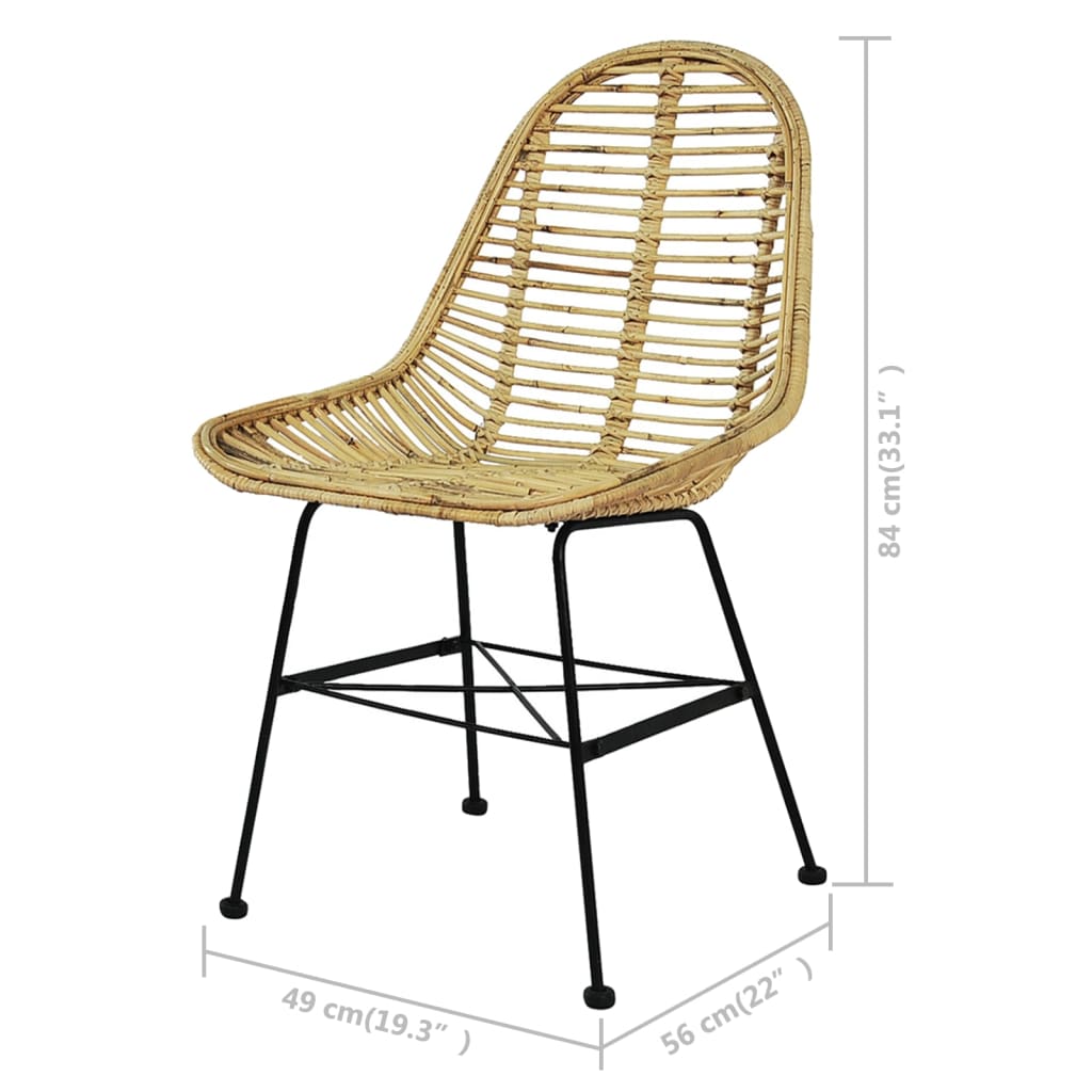 Eetkamerstoelen 4 st natuurlijk rattan is nu te koop bij PeponiXL, paradijselijk wonen!