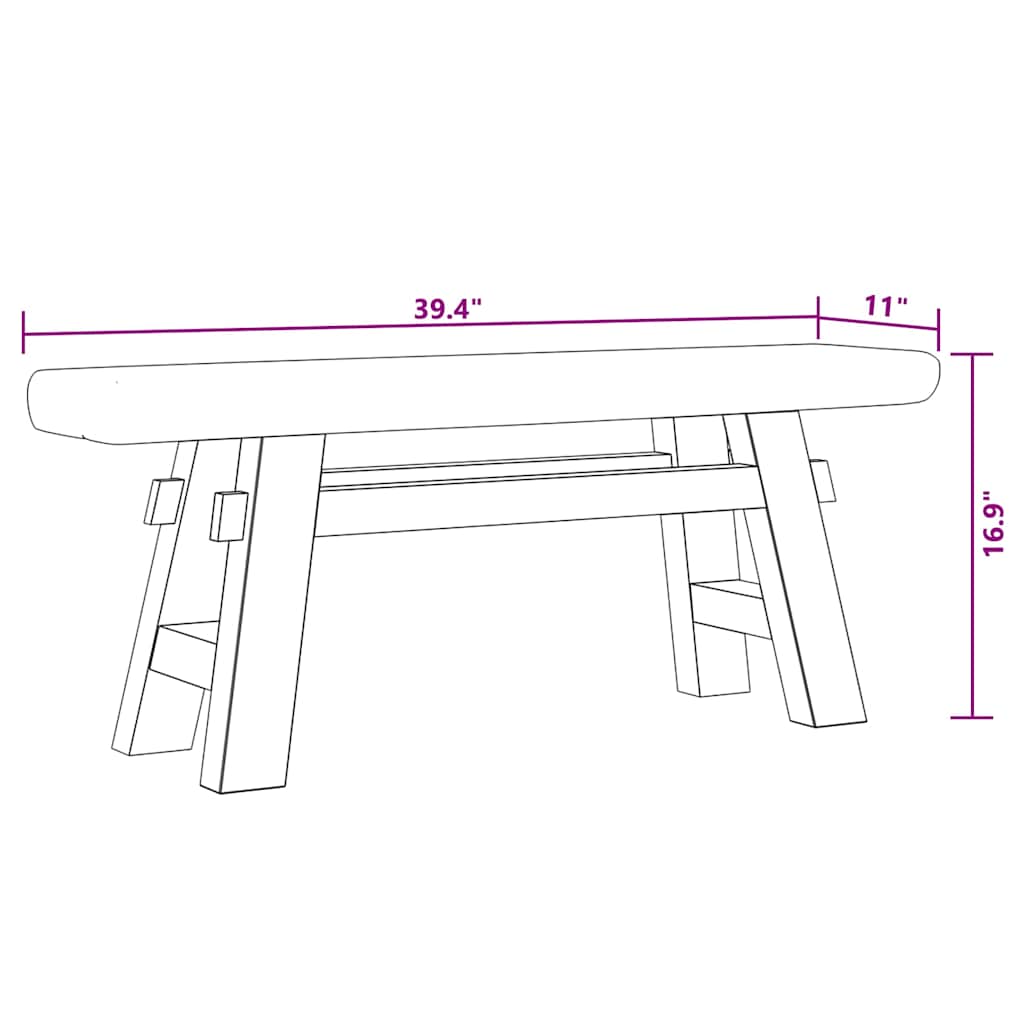Bank 100x28x43 cm gemengd gerecycled hout en massief teakhout is nu te koop bij PeponiXL, paradijselijk wonen!