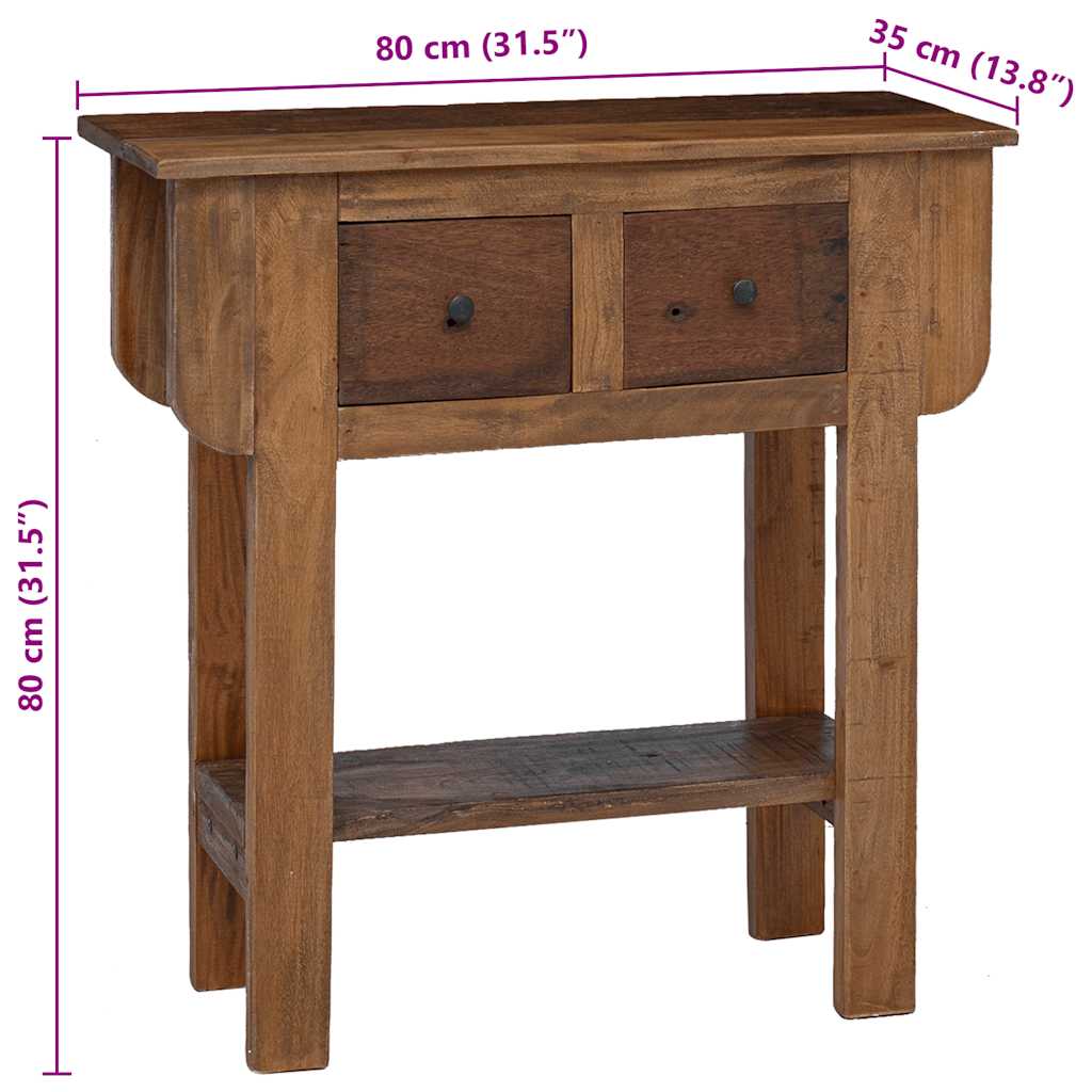 Wandtafel 80x35x80 cm gemengd gerecycled hout is nu te koop bij PeponiXL, paradijselijk wonen!
