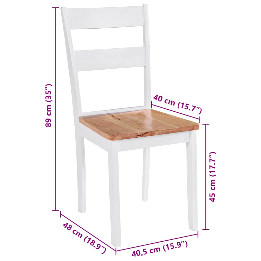 Eetkamerstoelen 4 st massief rubberwood wit is nu te koop bij PeponiXL, paradijselijk wonen!