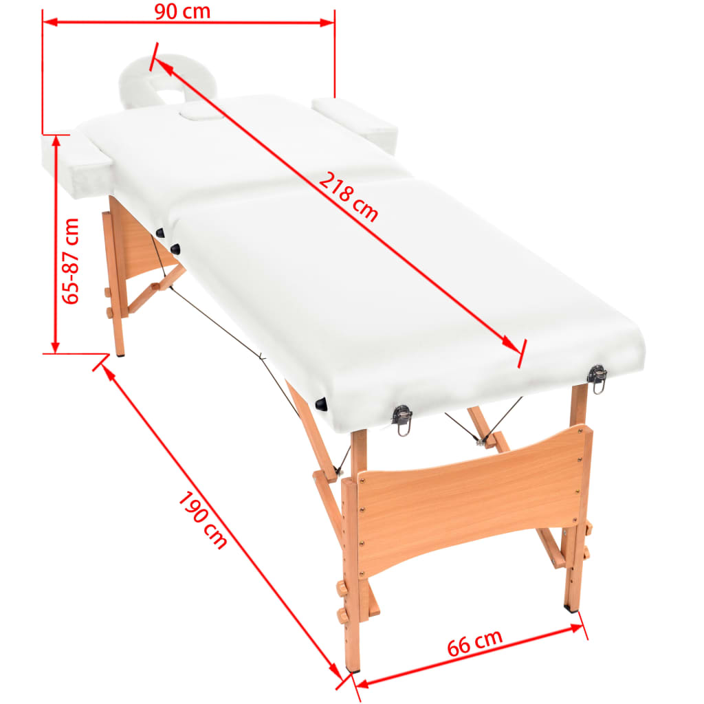 Massagetafel 10 cm dik 2 zones inklapbaar wit is nu te koop bij PeponiXL, paradijselijk wonen!