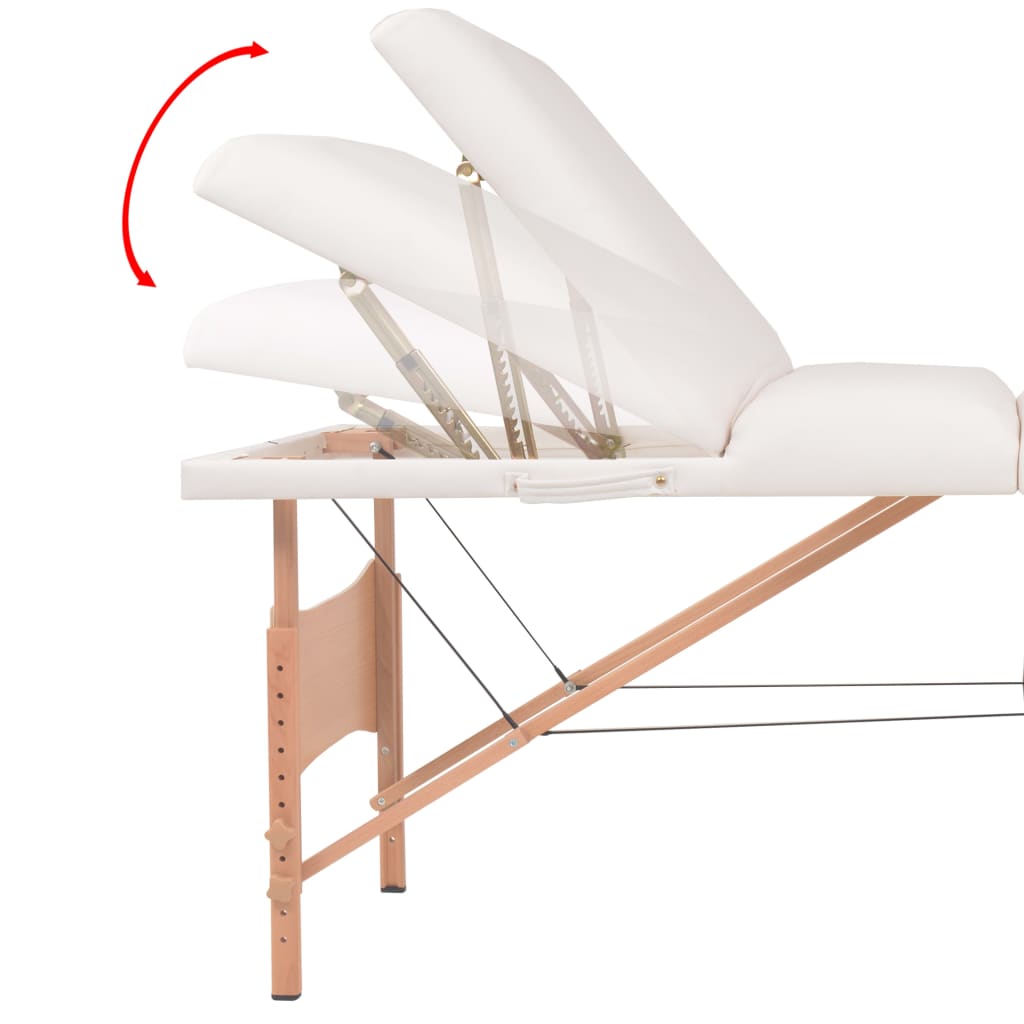 Massagetafel inklapbaar 3 zones 10 cm dik wit is nu te koop bij PeponiXL, paradijselijk wonen!