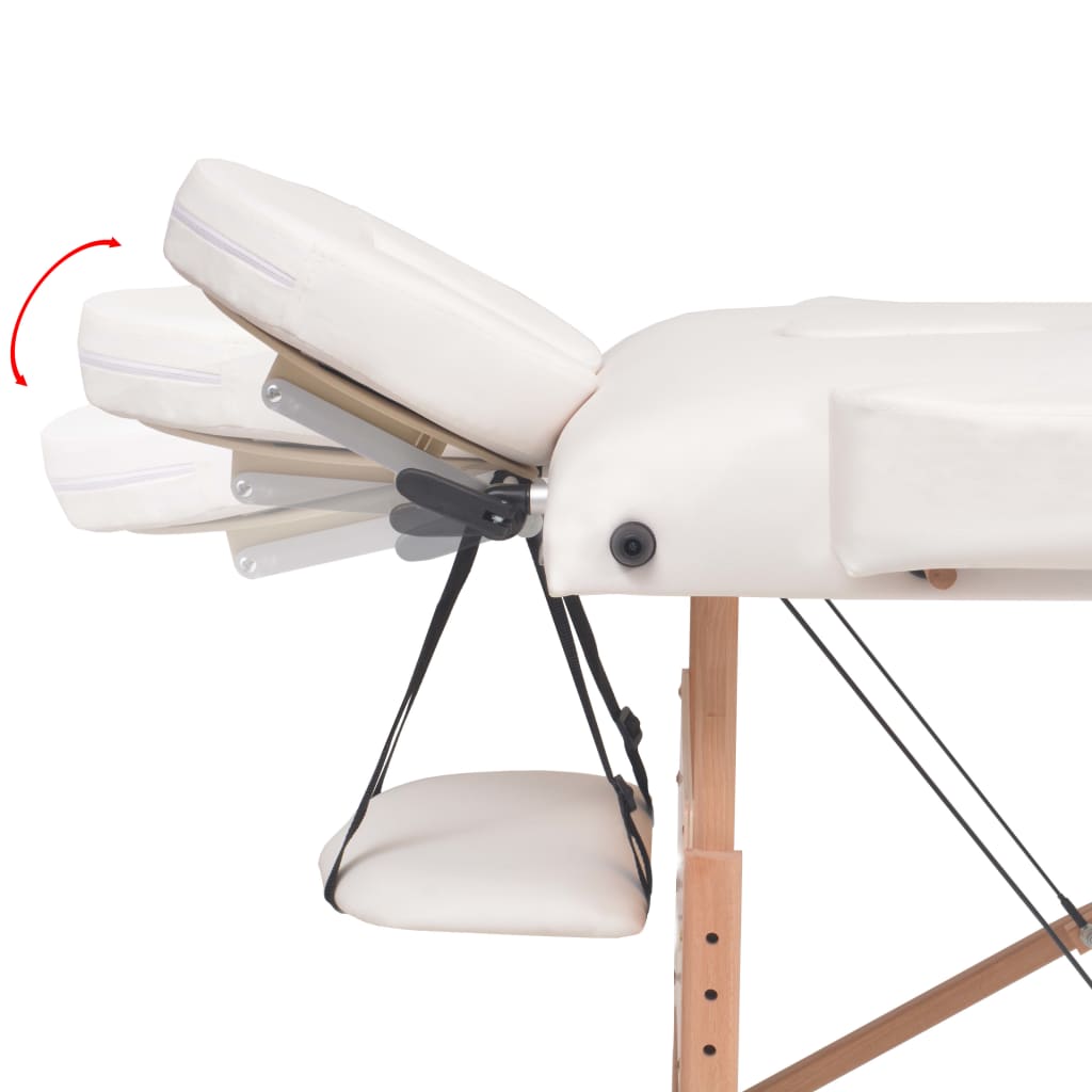 Massagetafel- en krukset inklapbaar 3 zones 10 cm dik wit is nu te koop bij PeponiXL, paradijselijk wonen!