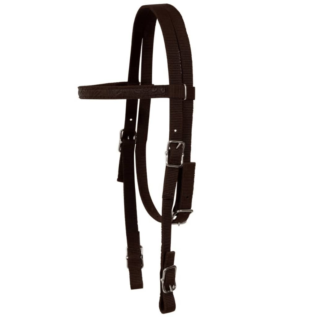 Western zadel, hoofdstel en borstriem 16" echt leer bruin is nu te koop bij PeponiXL, paradijselijk wonen!