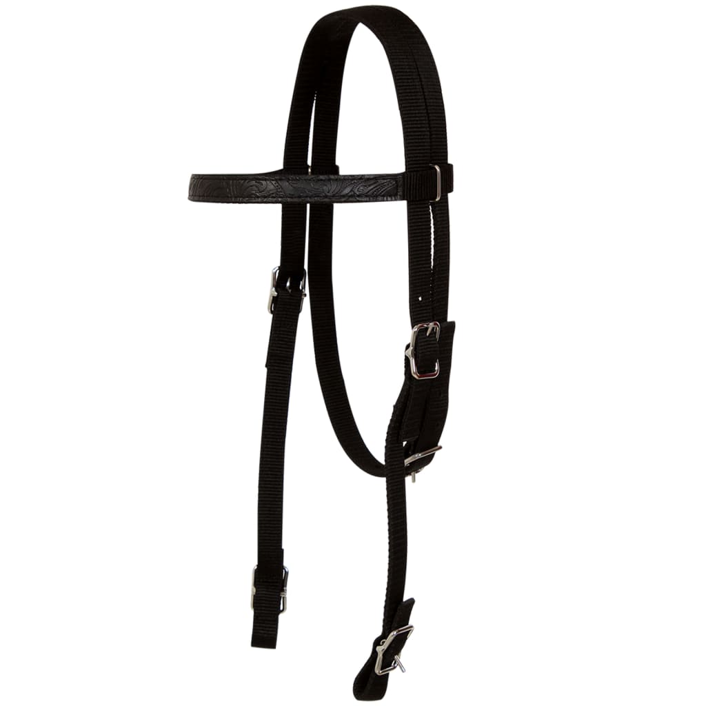 Western zadel, hoofdstel en borstriem 16" echt leer zwart is nu te koop bij PeponiXL, paradijselijk wonen!