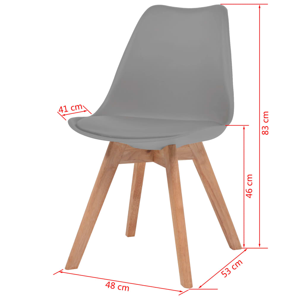 Eetkamerstoelen 6 st kunststof grijs is nu te koop bij PeponiXL, paradijselijk wonen!