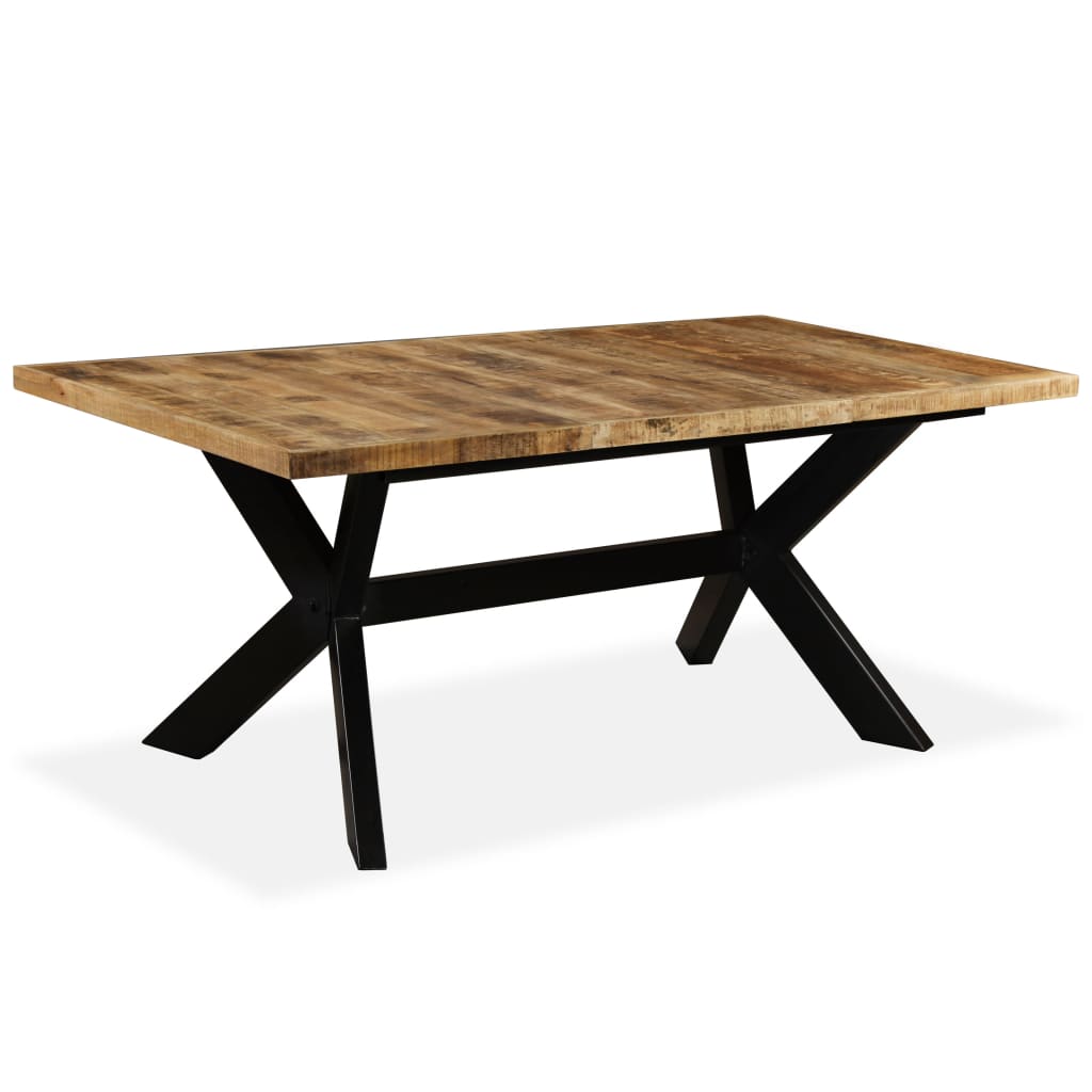 Eettafel 180 cm massief mangohout en stalen kruis is nu te koop bij PeponiXL, paradijselijk wonen!