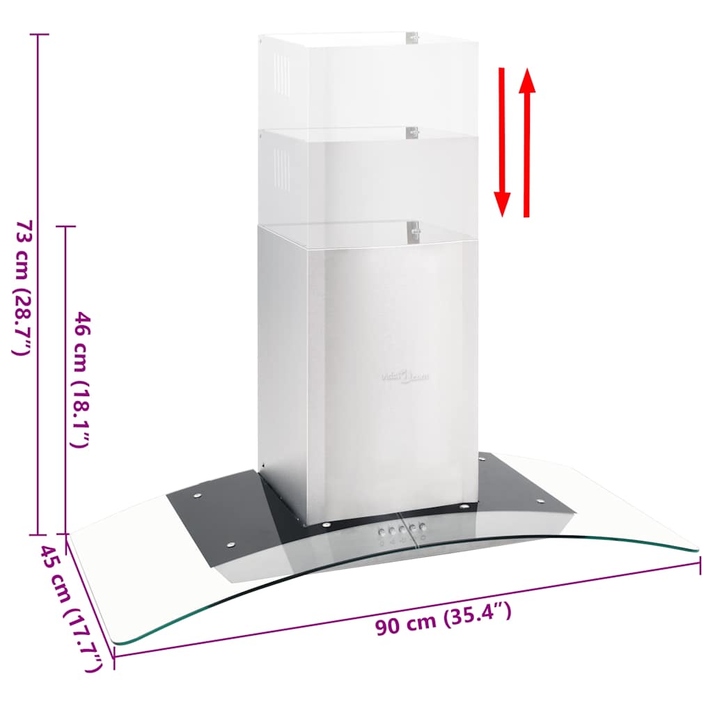Wandafzuigkap 756 m³/u LED 90 cm roestvrij staal is nu te koop bij PeponiXL, paradijselijk wonen!