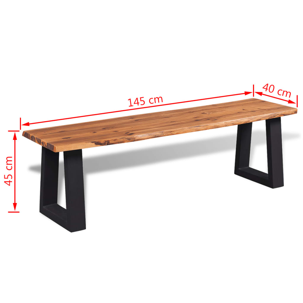 Bankje 145 cm massief acaciahout is nu te koop bij PeponiXL, paradijselijk wonen!